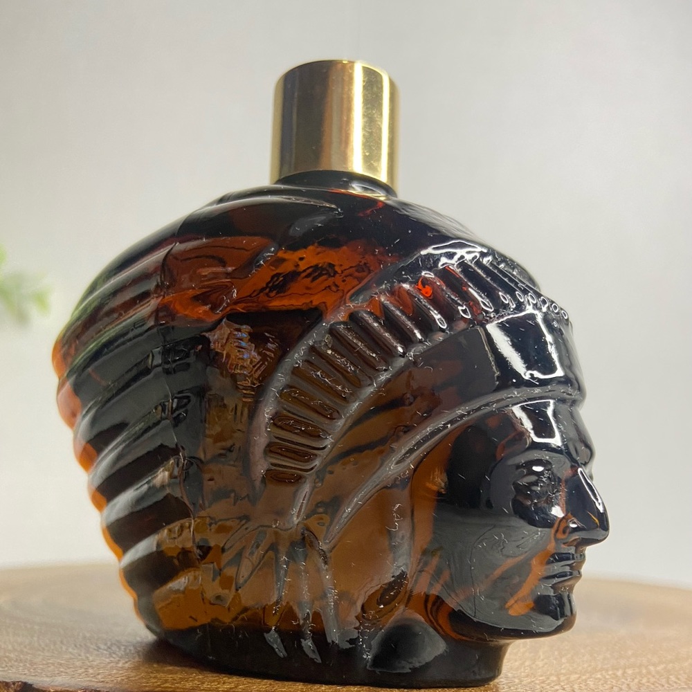 Vintage Avon Bottle Amber Spicy Aftershave Bottle Collectibles Inca Empire FULL